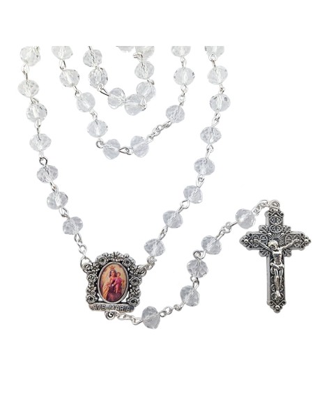 Rosario Cristal Trasparente Oval 8x6mm