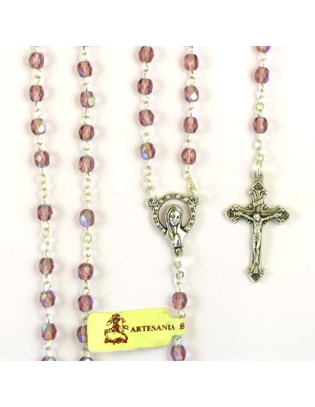 Rosario Cristal Tallado 4Mm Morado