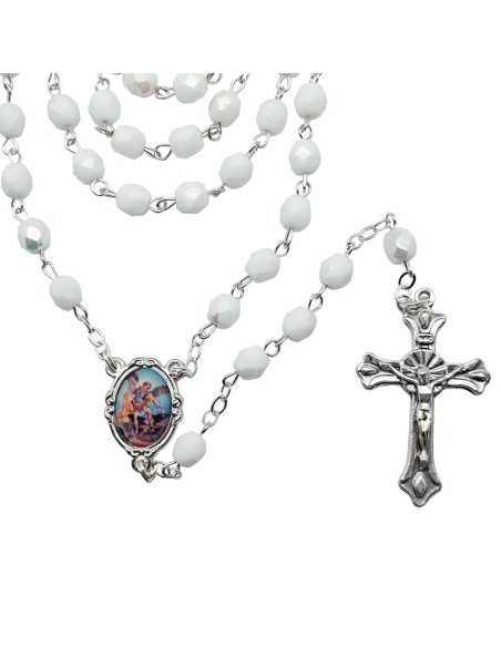 Rosario Cristal Tallado 6Mm Blanco