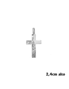 Cruz Plata Rodiada Mitad...