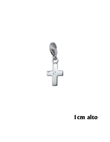Cruz Plata Rodiada Lisa 10mm Con...