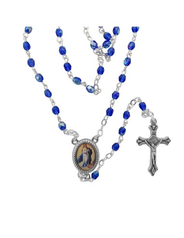 Rosario Cristal Tallado 4Mm Azul