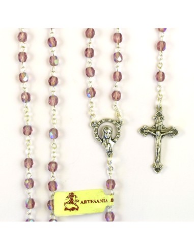 Rosario Cristal Tallado 4Mm Morado