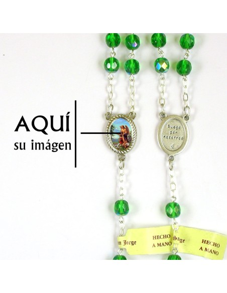 Rosario Cristal Tallado 7Mm Verde