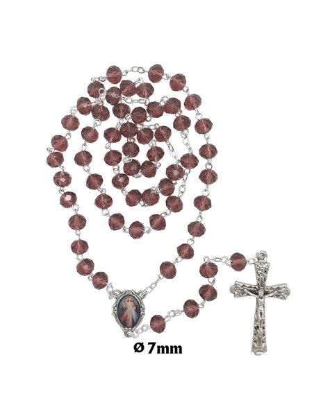 Rosario Cristal Tallado 7Mm Morado