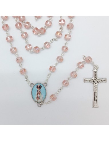 Rosario Cristal rombo tallado 4mm trasparente
