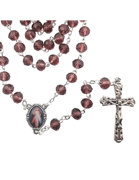 Rosario Cristal Tallado 7Mm Morado