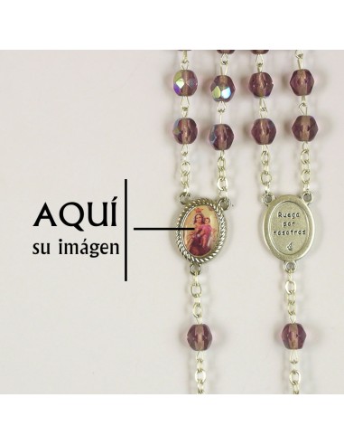 Rosario Cristal Tallado 7Mm Morado