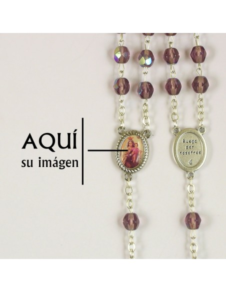 Rosario Cristal Tallado 7Mm Morado