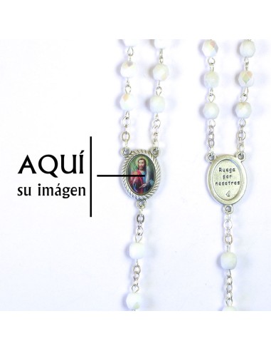 Rosario Cristal Tallado 6Mm Blanco