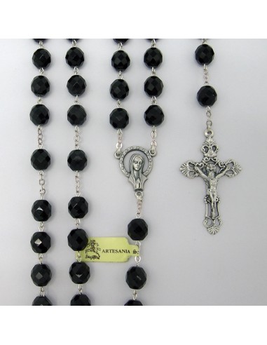 Rosario Cristal Tallado 10Mm Negro