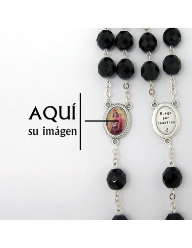 Rosario Cristal Tallado 10Mm Negro