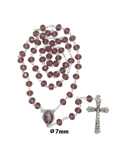 Rosario Cristal Tallado 7Mm Morado
