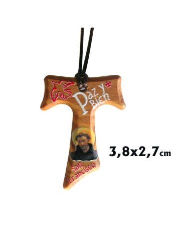 Cruz Tau Serigrafiada Paz Y Bien Con...