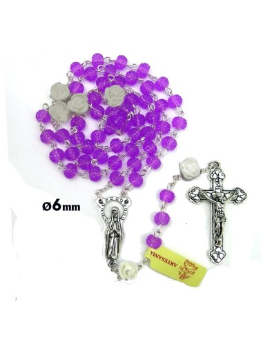 Rosario Cristal Granulado 6Mm Rojo...