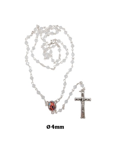 Rosario Cristal rombo tallado 4mm trasparente