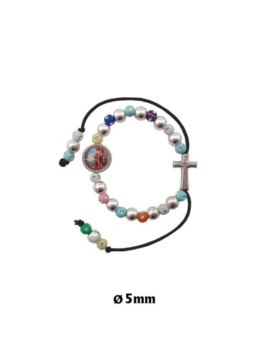 Pulsera Elastica Infantil 5mm Multicolor Strass Bolas De Metal