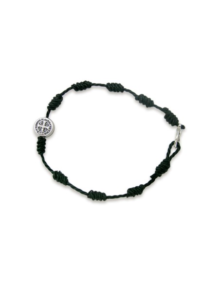 Brazalete Del Peregrino San Benito Negro Cuerda