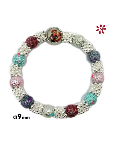 Brazalete Elastico Fantasia 9mm Con Anillas Multicolor