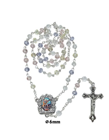 Rosario Cristal Tallado 6Mm Colores...