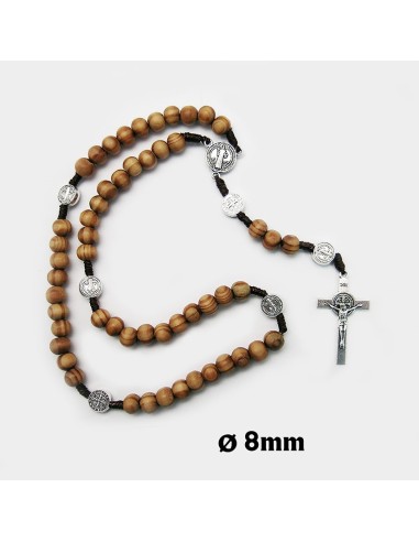 Rosario Madera San Benito 8mm Cuerda...