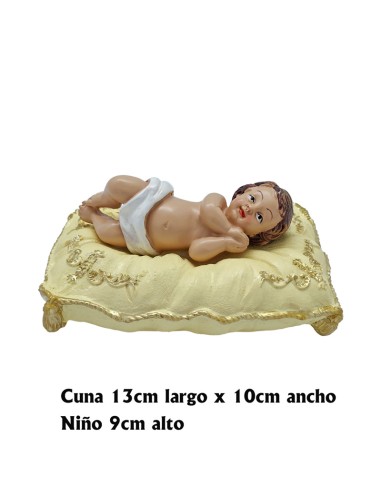Niño Jesús 9cm Manos Juntas PL04 Sobre Cojin 14x10cm separado
