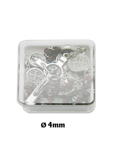 Rosario Madera Marron San Benito 4mm...