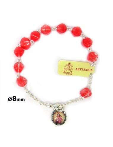 Brazalete Cristal Rojo Tipo Rombo 8mm Para Personalizar