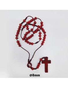 Rosario Madera Y Cuerda 7mm...
