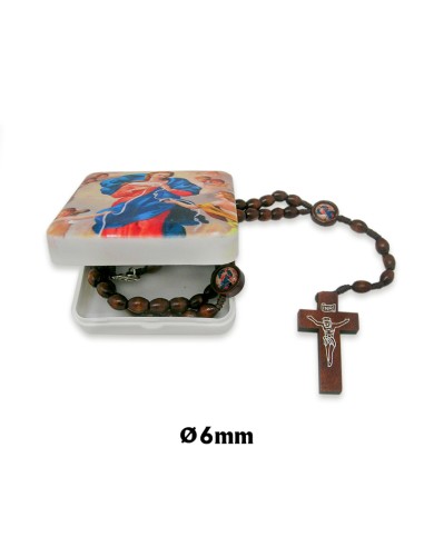 Rosario Madera Ovalado 6mm Virgen...