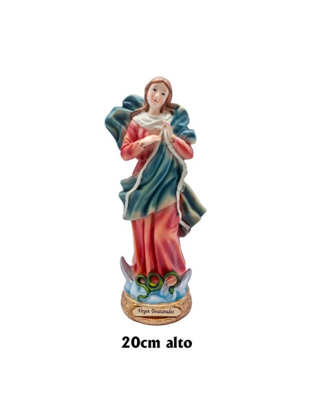 Virgen Desatanudos Res 20Cm Pj9 Base Redonda Dorada Con Nombre