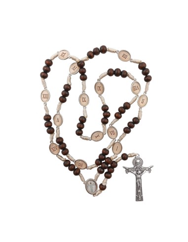Rosario madera y cuerda Via Crucis...