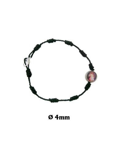 Brazalete Del Peregrino Negro Cuerda Para Imagen Personalizable