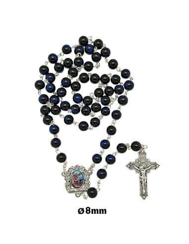 Rosario Cristal Liso 6Mm Azul Intenso...