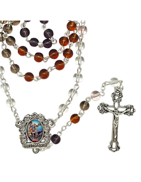 Rosario Cristal Liso 6Mm Multicolor Varias Fases De Trasparente A Morado