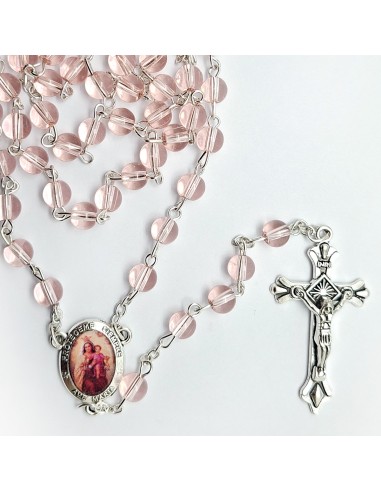 Rosario Cristal Liso 6Mm rosa Claro