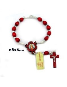 Decena Madera Roja 8x6mm...