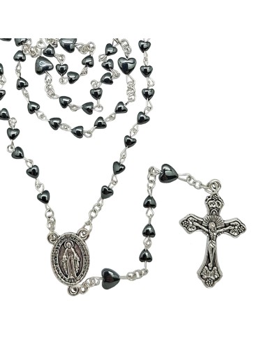 Rosario Hematita Corazones 4Mm Paters...