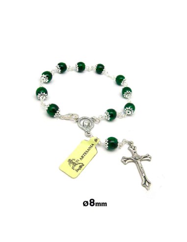 Decena Cristal 8Mm Copeta Verde