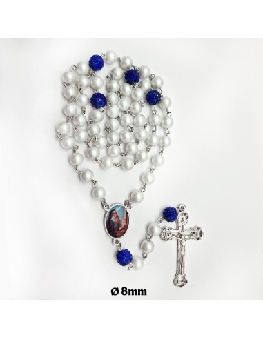 Rosario Cristal perla 8Mm Con Paters...