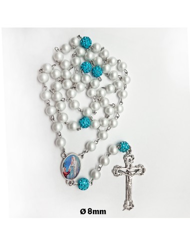 Rosario Cristal perla 8Mm Con Paters...