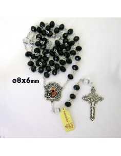 Rosario Cristal Negro Oval...