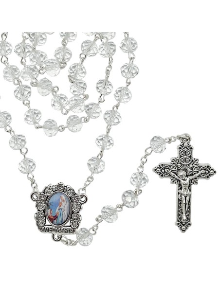 Rosario Cristal Trasparente Oval 8X6mm