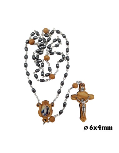 Rosario Ematite Oval 4X6 Con Paters...