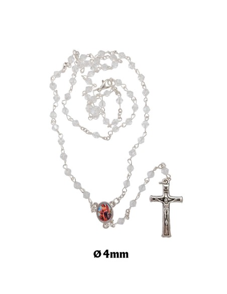 Rosario Cristal Oval 8X6mm Trasparente Y Rosa Alternos