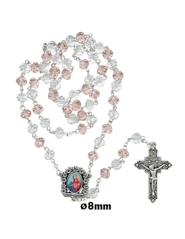 Rosario Cristal Tallado 6X4mm Rosa...