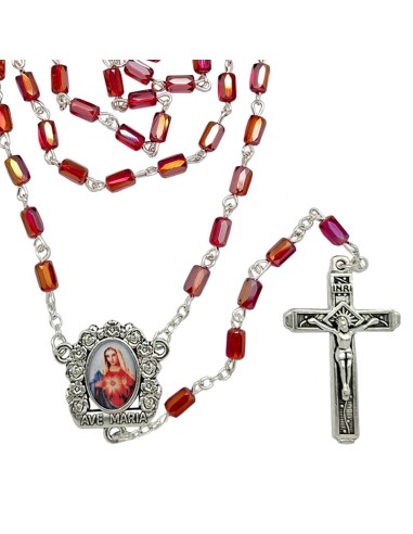 Rosario Cristal Tallado 9X6mm Rosa...