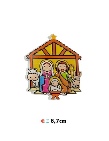 Iman nacimiento Sagrada Familia pesebre estrella vaca y burro 8x7cm resina