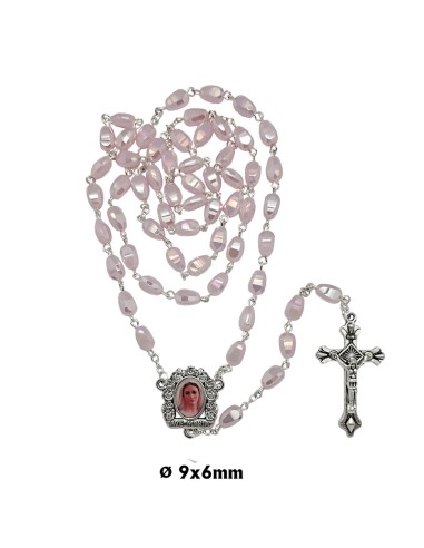 Rosario Cristal Tallado 9X6mm Rosa...