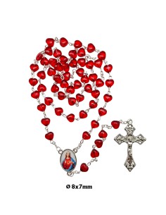 Rosario cristal corazones...